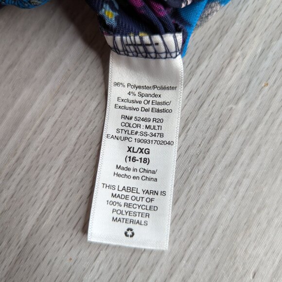 NWT Scoop Ruffled Colorful Floral Print Long Sleeve Blouse Size XL - Picture 11 of 16